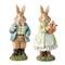 Glitzhome® 9.75" Easter Resin Bunny Couple with Coffee and Tulips Table Decor